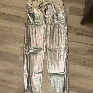 Pleated high waisted silver skirt from Zara-new with tag!